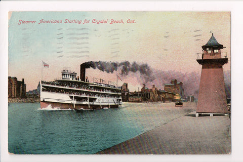 Ship Postcard - AMERICANA @1909 (CARD SOLD, only digital copy avail) F17179