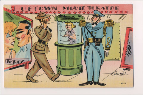 Military Comic Postcard - UPTOWN MOVIE THEATRE - SW0085