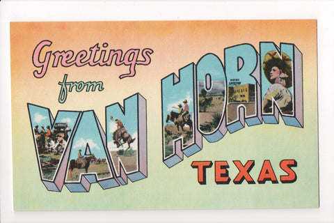 TX, Van Horn - Greetings from, Large Letter postcard - C08567