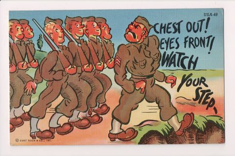 Military Comic Postcard - WATCH YOUR STEP - VT0281