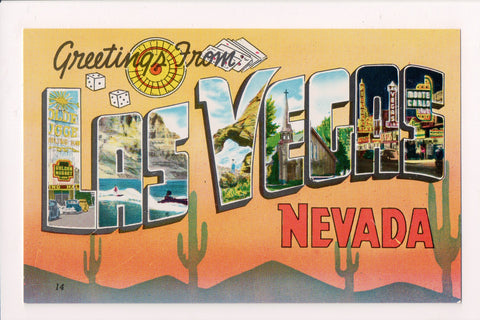 NV, Las Vegas - Greetings From - Large Letter postcard - w00413