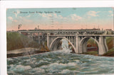 WA, Spokane - Monroe Street Bridge, @1925 side view postcard - K06089