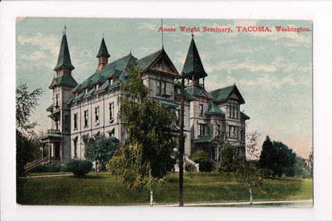 WA, Tacoma - Annie Wright Seminary - @1910 postcard, closeup view - E10432