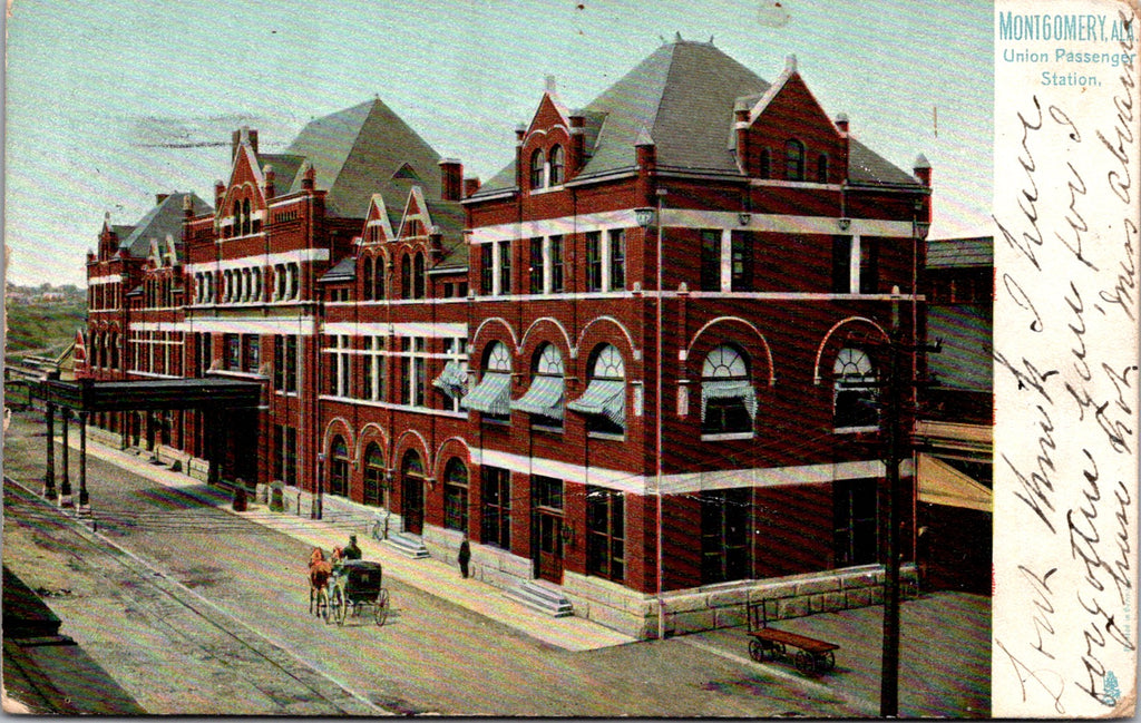 AL, MONTGOMERY - Union Passenger Station / Train Depot - 1907 postcard - A19497