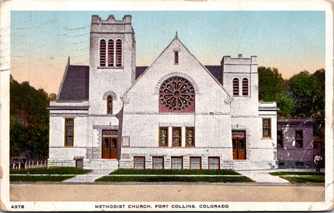 CO, Fort Collins - Methodist Church - 1918 postcard - C17558