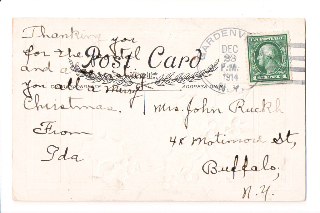 pm DPO - NY, Gardenville - 1914 cancel - Helbock S/I #1 - boA06834