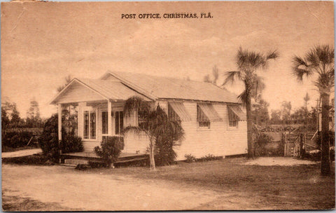 FL, Christmas - Post Office closeup - 1945 Collotype Co postcard - S01050