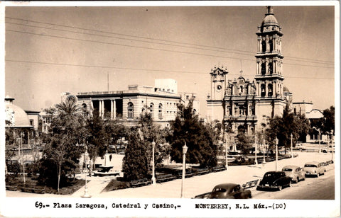 Foreign postcard - MONTEREY, NL, Mexico - Plaza Zaragoza, Catedral RPPC - 2K0042