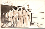 Military Men in uniform -  Navy guys posing on ship - RPPC -  2K0082 okey