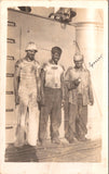 Military Men in uniform -  Navy guys posing on ship - RPPC -  2K0082 okey
