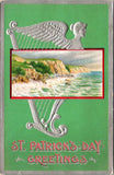 St Patrick - St Patricks Day - Greetings, Angel/harp postcard - 2k0133