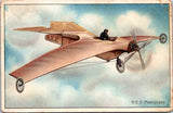 Plane postcard - R E P Monoplane, close up as if in sky - 2k0162