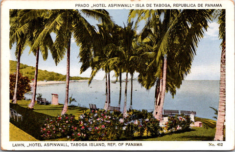 Foreign postcard - TABOGA, Panama - Hotel Aspinwall lawn - 2k0214