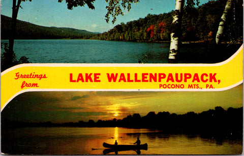 PA, Lake Wallenpaupack - Greetings from - 1968 postcard - 2k0302