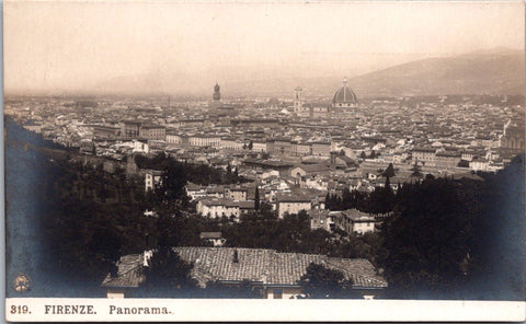 Foreign postcard - FIRENZE, Italy - Panorama of Florence RPPC - 2k0393