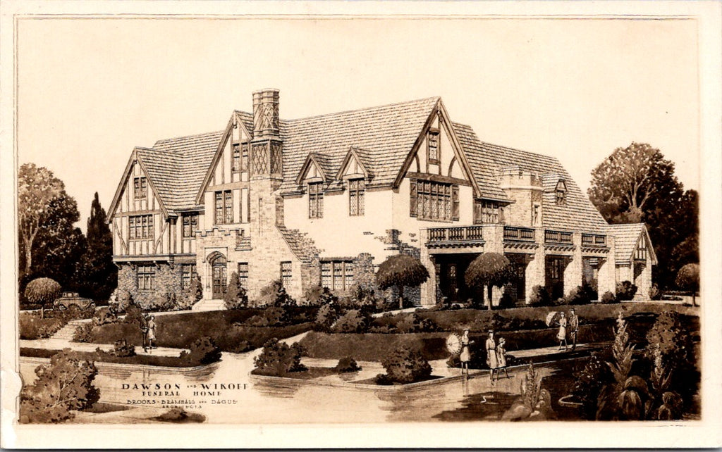 IL, DECATUR - Dawson - Wikoff Funeral Home Architect's rendition - RPPC - 2K0404