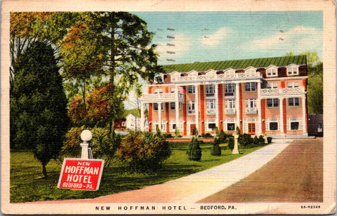PA, Bedford - Hoffman Hotel (NEW) - 1944 postcard - 2k0464