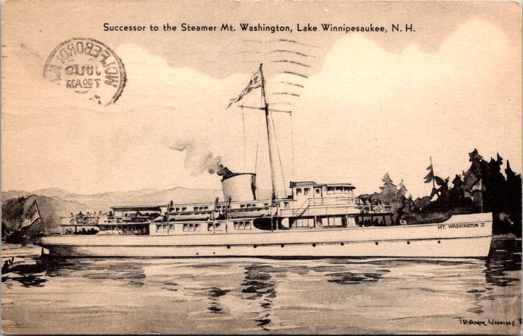 Ship Postcard - MT WASHINGTON - Frank Vinine signed postcard - 2k0726