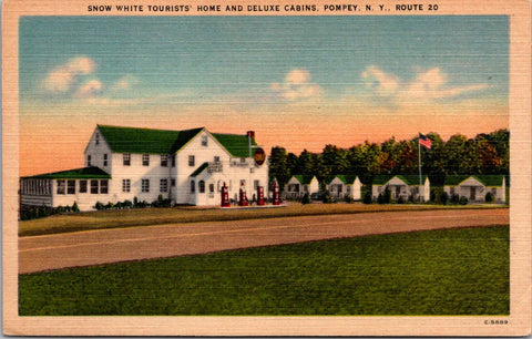 NY, POMPEY - Snow White Tourist Home and deluxe cabins postcard - 2k0828