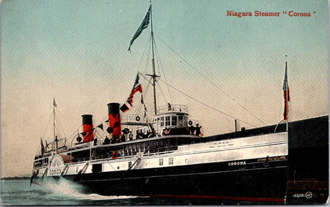 Ship Postcard - CORONA - Niagara Steamer close up postcard - 2k0879