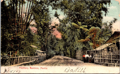 Foreign postcard - MANILA, Philippines - rural street with natives - 2k1157