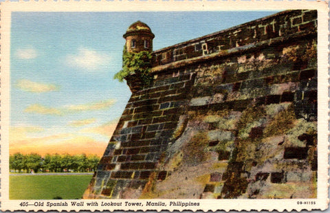 Foreign postcard - MANILA, Philippines - Spanish Wall, lookout tower - 2k1158