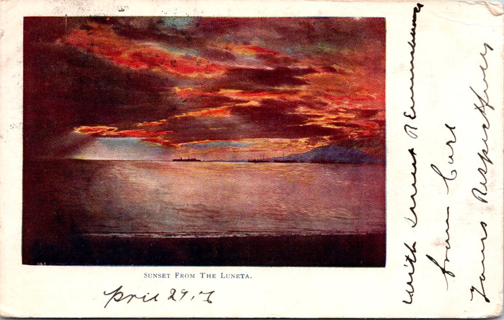 Foreign postcard - MANILA, Philippines - sunset from the Luneta - 2k1161