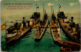 Ship Postcard - SPANISH NAVY - submarines A2, A3 & torpedo boats postcard - 2k1255