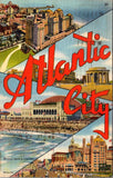 NJ, ATLANTIC CITY - Large Letter - Curt Teich postcard - 2k1360