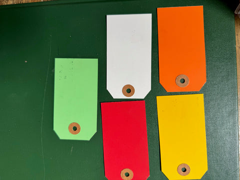 OH, Cardington - RIVERSIDE DAIRY 5 colored hang tags - 2k1507