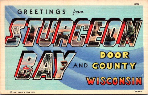 WI, STURGEON BAY - and Door County - Greetings from postcard - 2k1521