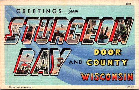WI, Sturgeon Bay and Door County - Greetings from postcard - 2k1521