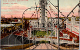 NY, CONEY ISLAND - Chutes Dreamland bird eye view postcard - 2k1619