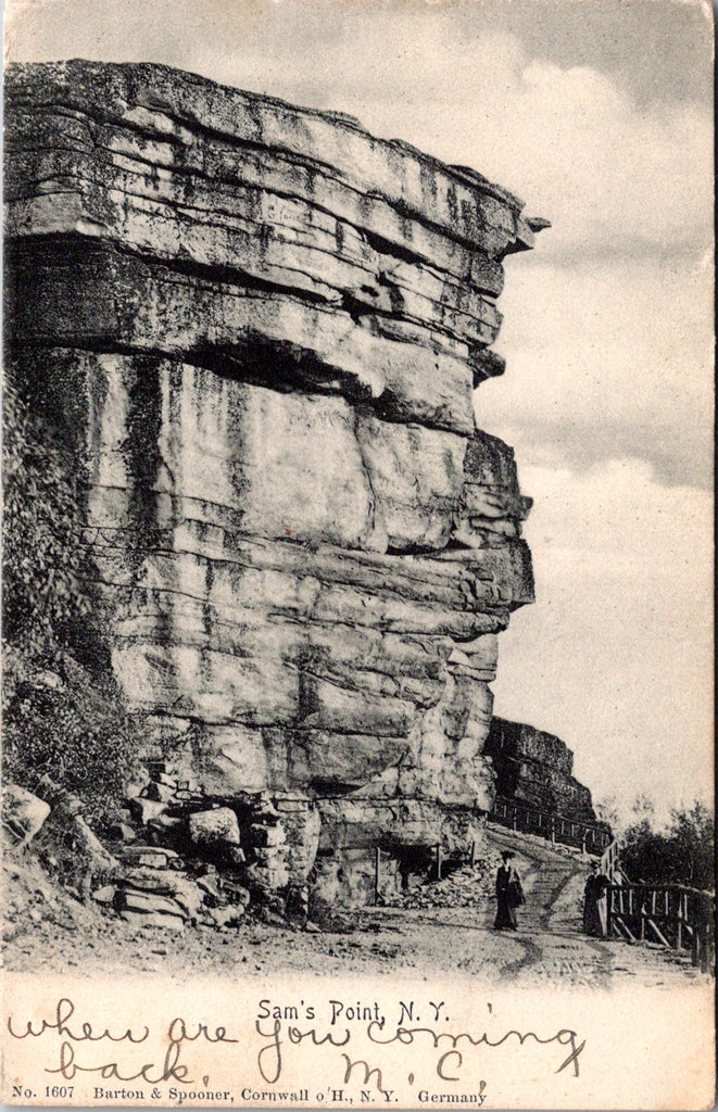 NY, SAMS POINT - structure, people - Barton & Spooner pub postcard - 2k1644