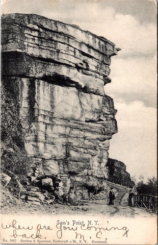 NY, SAMS POINT - structure, people - Barton & Spooner pub postcard - 2k1644