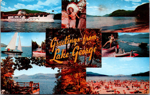 NY, LAKE GEORGE - Greetings from postcard - 2k1663