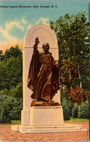 NY, LAKE GEORGE - Father Jogues Memorial closeup postcard - 2k1664