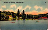 NY, LAKE GEORGE - Twin Pines on trout lake, buildings postcard - 2k1665