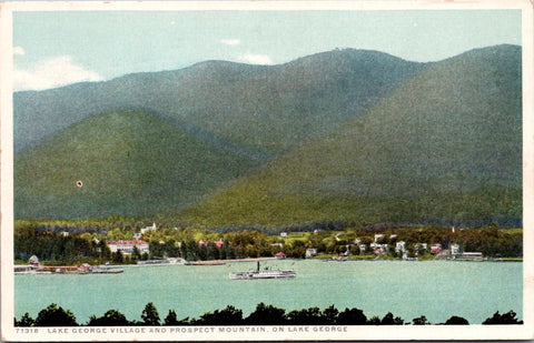 NY, LAKE GEORGE - village & shoreline postcard - 2k1666