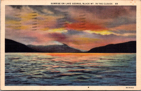NY, LAKE GEORGE - Sunrise on Lake George, Black MT - 2k1671