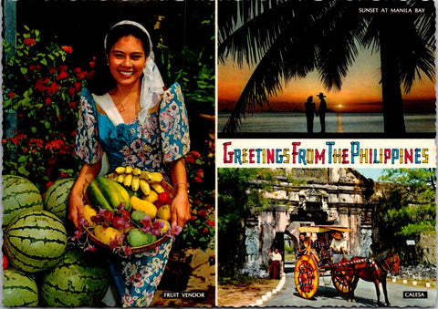Foreign postcard - PHILIPPINES - multi view greetings from card - 2k1742