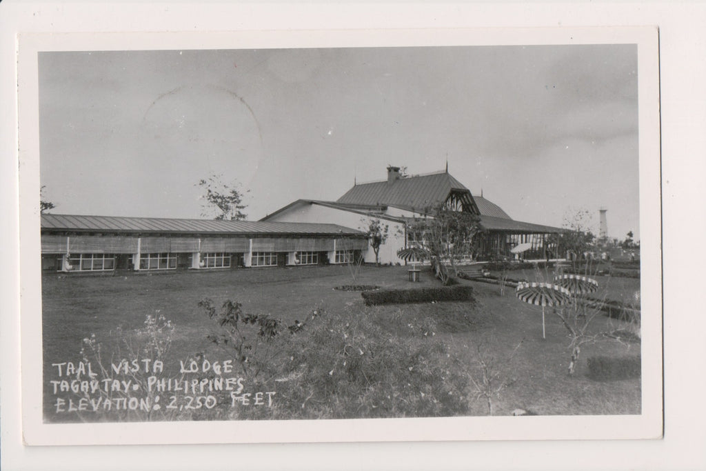 Foreign postcard - TAGAYTAY, Philippines - Taal Vista Lodge RPPC - 2k0018
