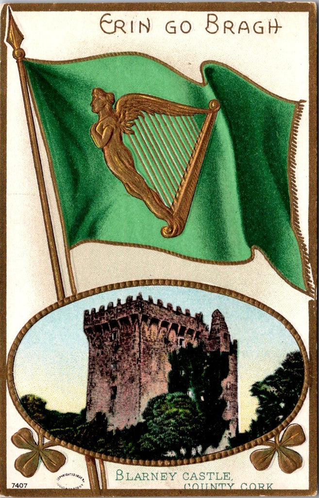 St Patrick - St Patricks Day - Erin go Bragh - Julius Bien postcard - 2k0094