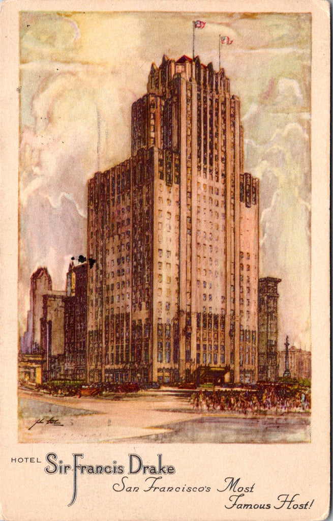 CA, SAN FRANCISCO - Sir Francis Drake Hotel - 1941 postcard - 2k0480