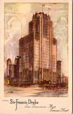 CA, SAN FRANCISCO - Sir Francis Drake Hotel - 1941 postcard - 2k0480