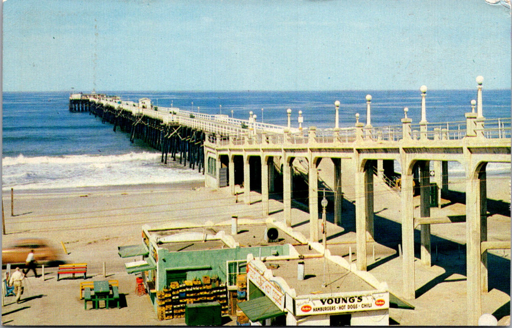 CA, OCEANSIDE - Pier and Youngs food stand on beach @1954 (original SOLD) 2k1714