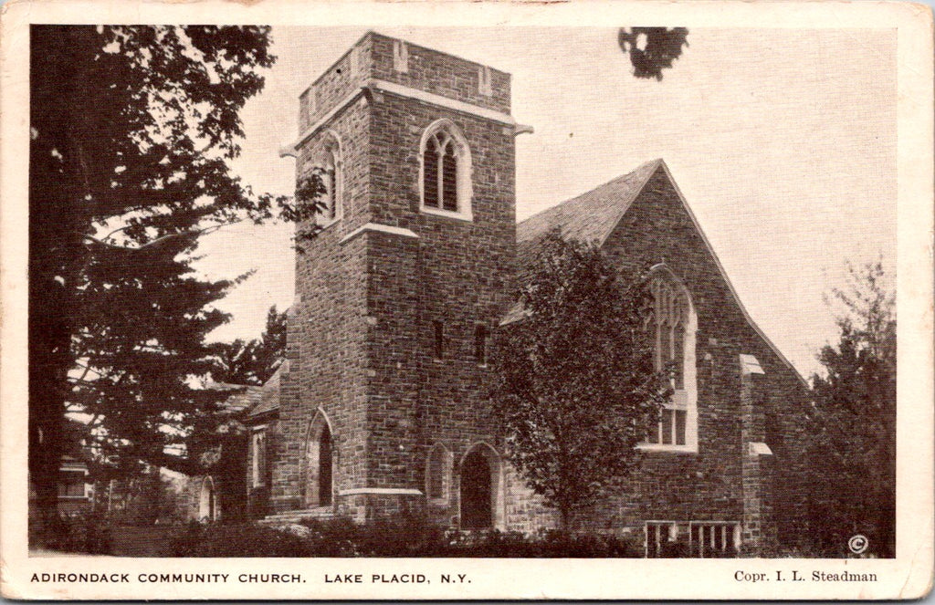 NY, LAKE PLACID - Adirondack Community Church postcard - 400074