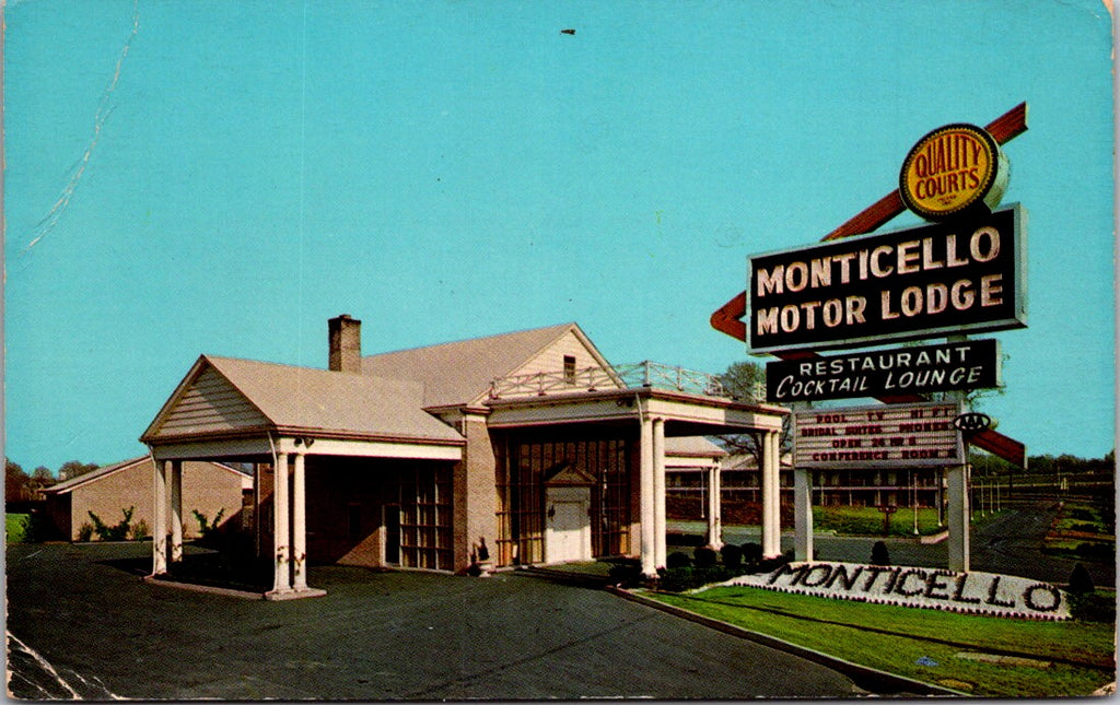 NJ, BELLMAWR - Monticello Motor Lodge, restaurant, Lounge postcard - 405016