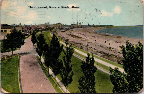 MA, REVERE BEACH - The Crescent, buildings - 1912 postcard - 500193