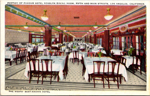 CA, LOS ANGELES - Hotel Rosslyn Dining Room postcard - 500965